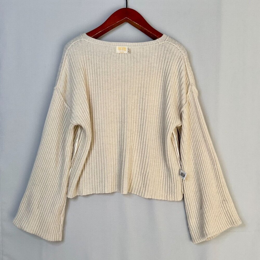 Nation LTD Jude Cream Baby Alpaca Blend Bell Cuff Sleeve Oversized Sweater Small - Picture 8 of 12